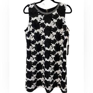 Karl Lagerfeld Paris Black and White Floral Dress size 12